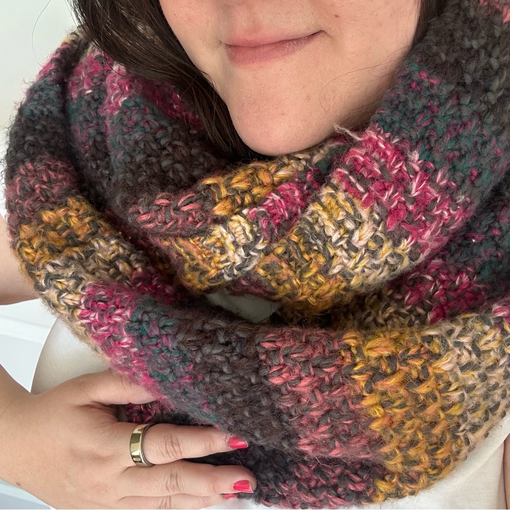 Michael Stars (One Size) Acrylic Yarn Knit Cowl Infinity Scarf- Knitted Scarves